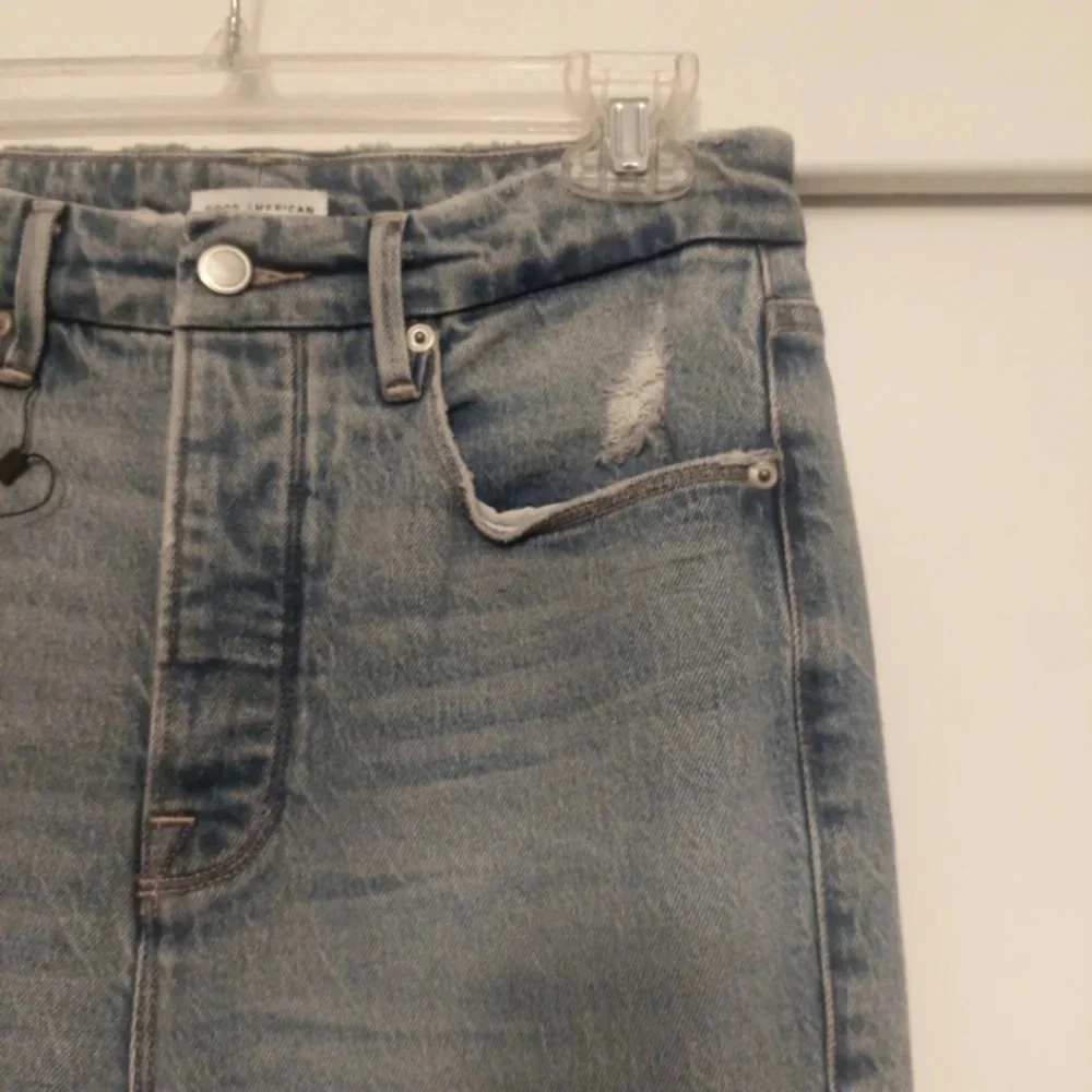 New Good American Good Boy split hem jeans size 4/27 - Picture 6 of 9